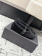 Alaia 2025 Ballet Flat Black Suede Wool 558651