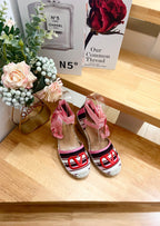 Valentino Espadrille Wedges Multicolor Canvas 240575