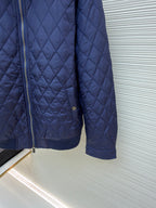 Burberry 25 Quilted Down Jacket Blue Nylon Fabric