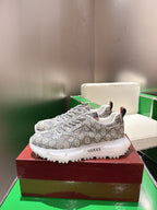 Gucci Rhyton Sneakers Beige and Ebony Supreme Canvas 507554