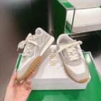 CD Tech Sneakers White Pale Taupe Cowhide Mesh Suede 562671