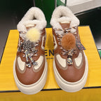 Fendi 2025 Match Platform Sneakers Brown Leather Wool 562580