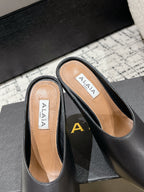 Alaia 25 Spike High Heel Mules Black Lampskin 293181