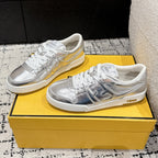 Fendi Match Trainers Sliver Leather 679603
