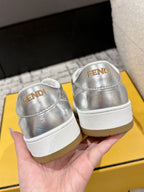 Fendi Match Trainers Sliver Leather 679603