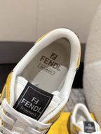 Fendi Match Trainers Black Yellow Leather 679606
