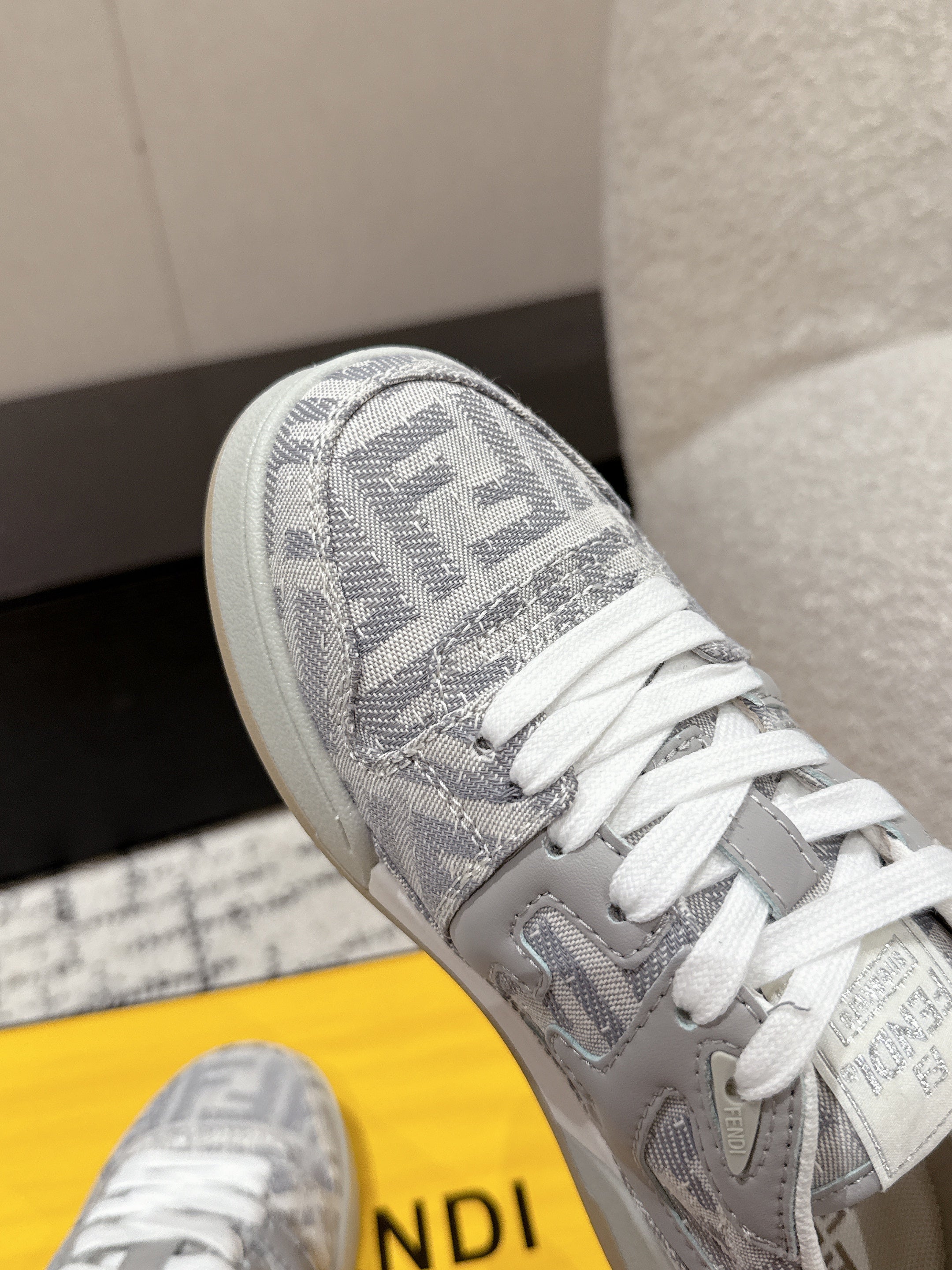 Fendi Match Trainers Grey Denim 679608