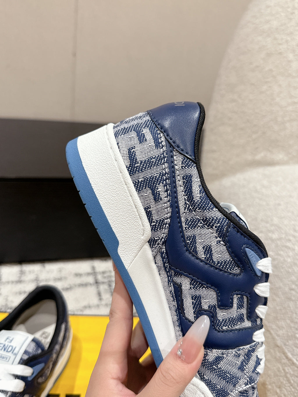 Fendi Match Trainers Blue Denim 679610