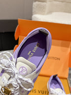 LV Sneakerina ballet-style sneaker white purple cowhide 383382