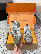 LV Sneakerina ballet-style sneaker green brown cowhide 383383