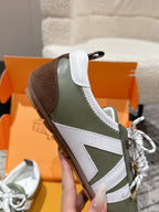 LV Sneakerina ballet-style sneaker green brown cowhide 383383