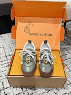 LV Sneakerina ballet-style sneaker green brown cowhide 383383