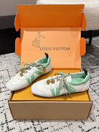 LV Sneakerina ballet-style sneaker light green white cowhide 383384