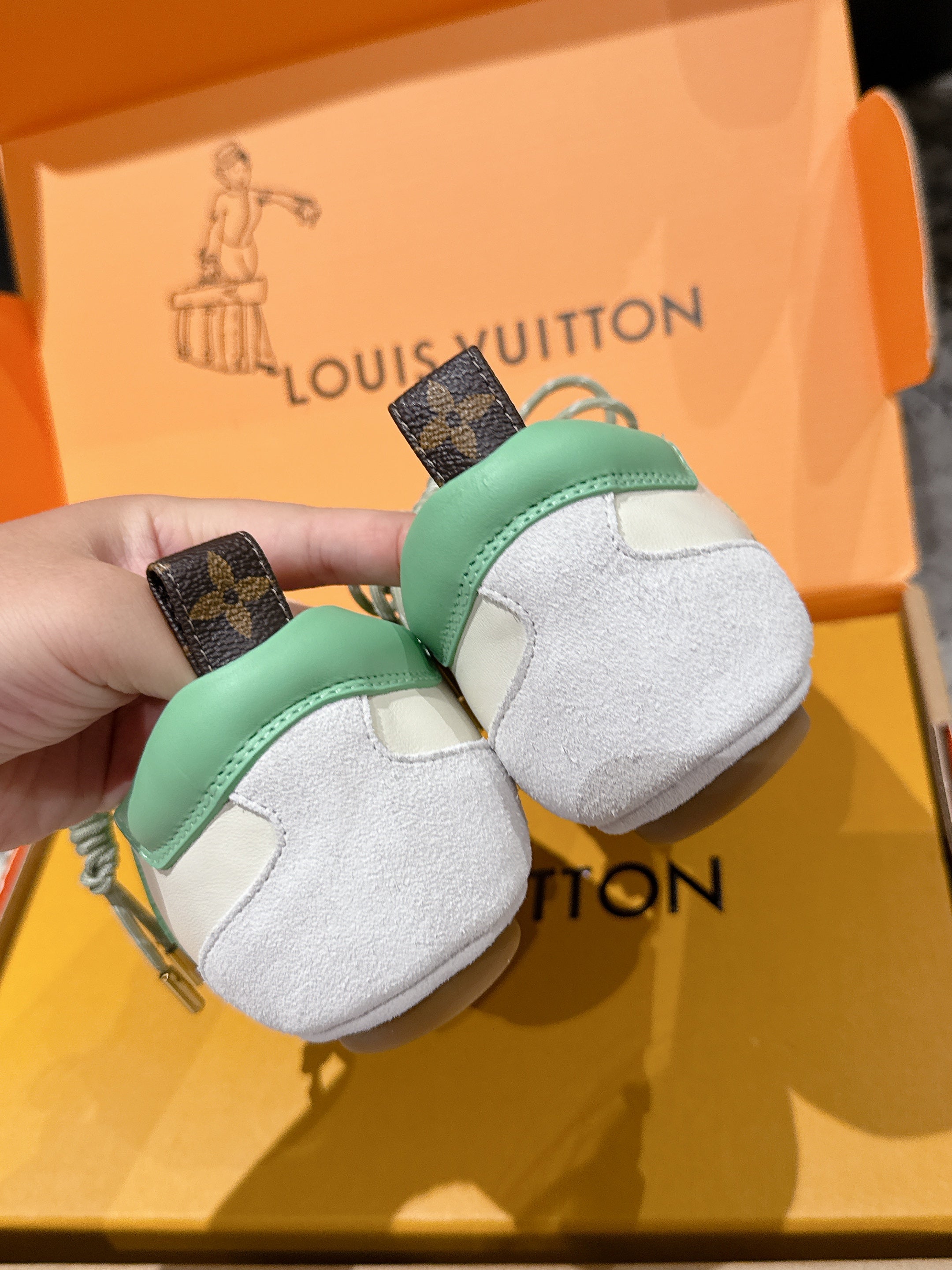 LV Sneakerina ballet-style sneaker light green white cowhide 383384