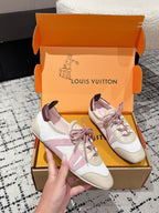 LV Sneakerina ballet-style sneaker pink beige cowhide 383387