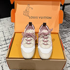 LV Sneakerina ballet-style sneaker pink beige cowhide 383387