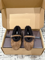 Alaia 2025 Ballet Flat Brown Black Suede Wool 558672