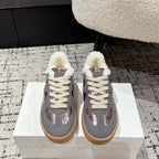 MM Platform German Training Shoes 50mm Dark Grey Suede Metalic Fur 558416