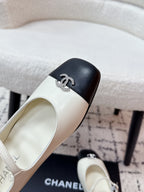 CC 25B MaryJane Shoes Black White Sheepskin