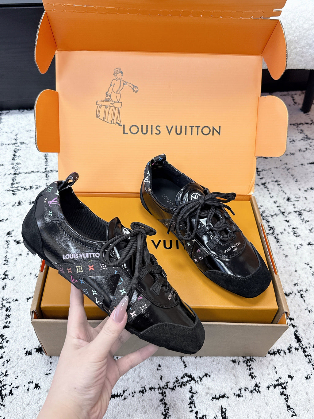 LV Sneakerina Sneaker Black Patent Leather 616967