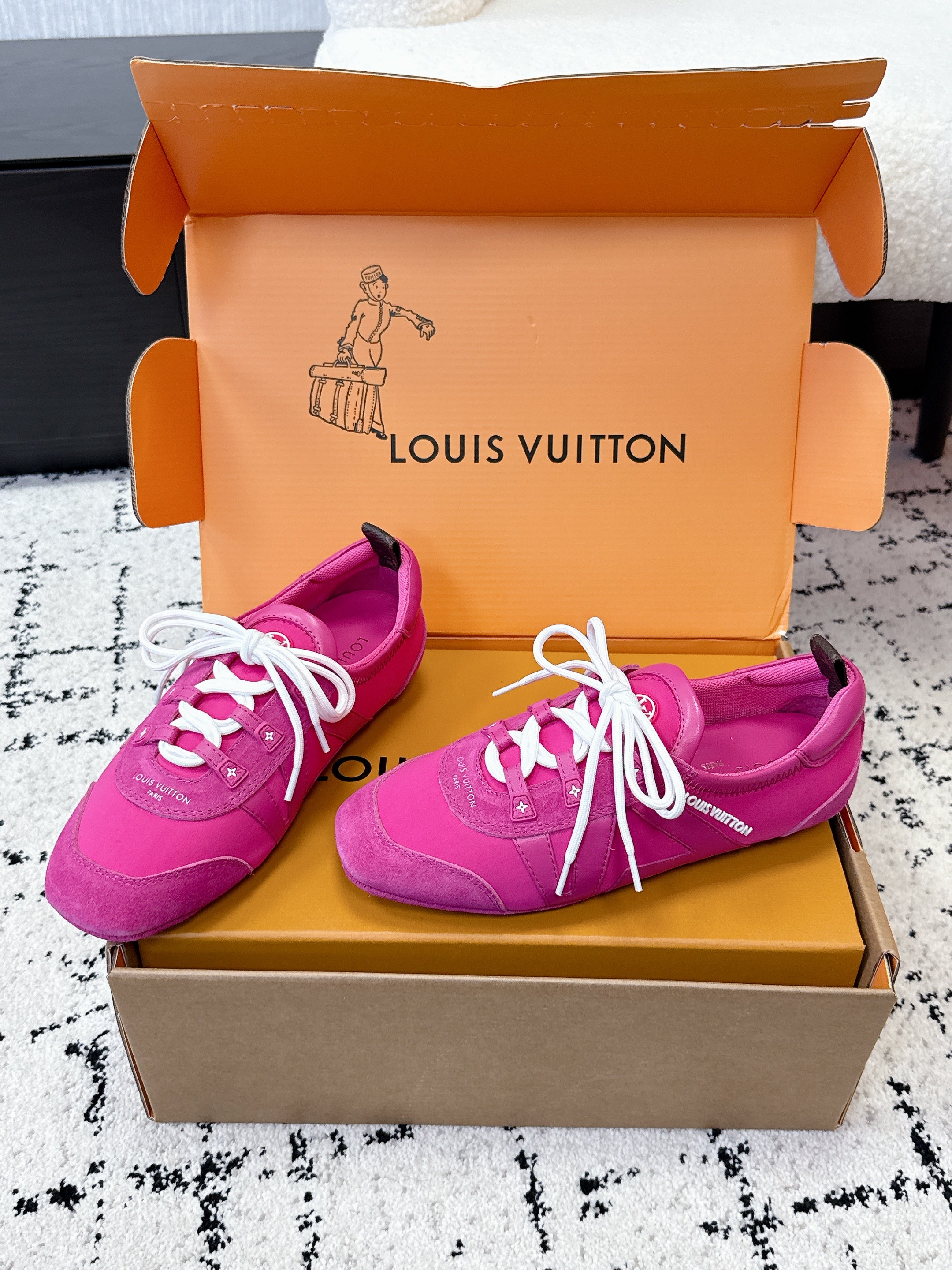 LV Sneakerina Sneaker Pink Suede Leather 616970