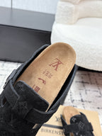 LV Cosy Comfort Mules Black Brown Monogram Suede 616987