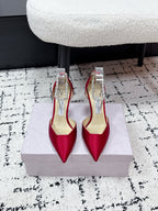 Jimmy 26 Stevie Pump 10cm Red Crystal Satin 679252