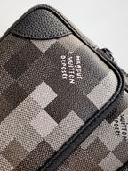 Lv Nil Messenger Black Damoflage Black Canvas- Black Metal