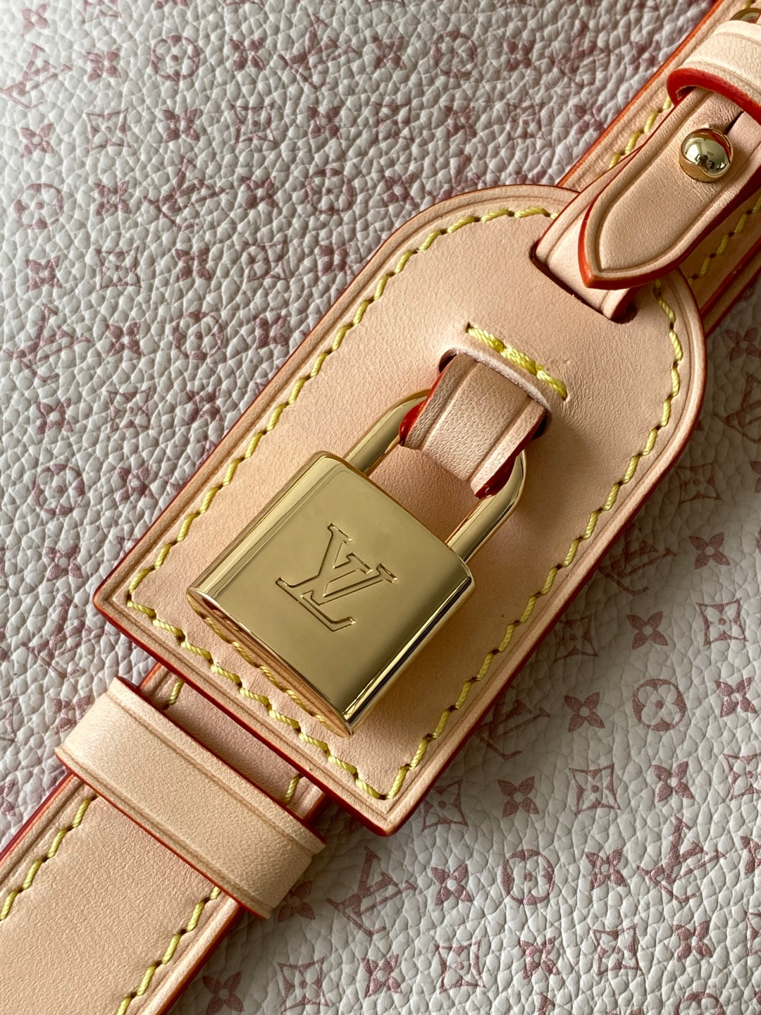 LV M15130 All In BB 16cm Sand Color Romance Pattern Cowhide GHW