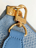 LV Pochette Accessories XL Denim Blue Cotton 3D Effect Damier Denim Pattern GHW