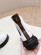 LV 2026 Martin Boot White Black Calfskin 595455