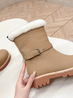 LV 2026 Territory Ankle Boot Beige White Nubuck Calf Leather 595441