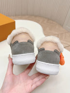 LV Stadium Sneaker Grey Suede Wool 595430