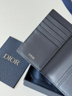 CD Diamond Saddle Passport Blue Beige Cowhide