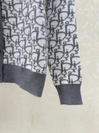 Dior 2025 Oblique Cardigan Gray and Blue Wool