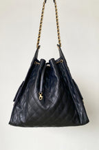 CC 25C Hobo Bag 42cm Black Grained Calfskin