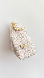 CC 25 hobo bag 30 ivory white pink tweed