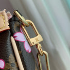 LV x TM Pochette Accessoires 22cm Sakura Brown Cherry Blossom Monogram Canvas