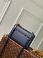 Twist MM Slim 23cm Dark Blue Calfskin 251410