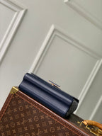 Twist MM Slim 23cm Dark Blue Calfskin 251410