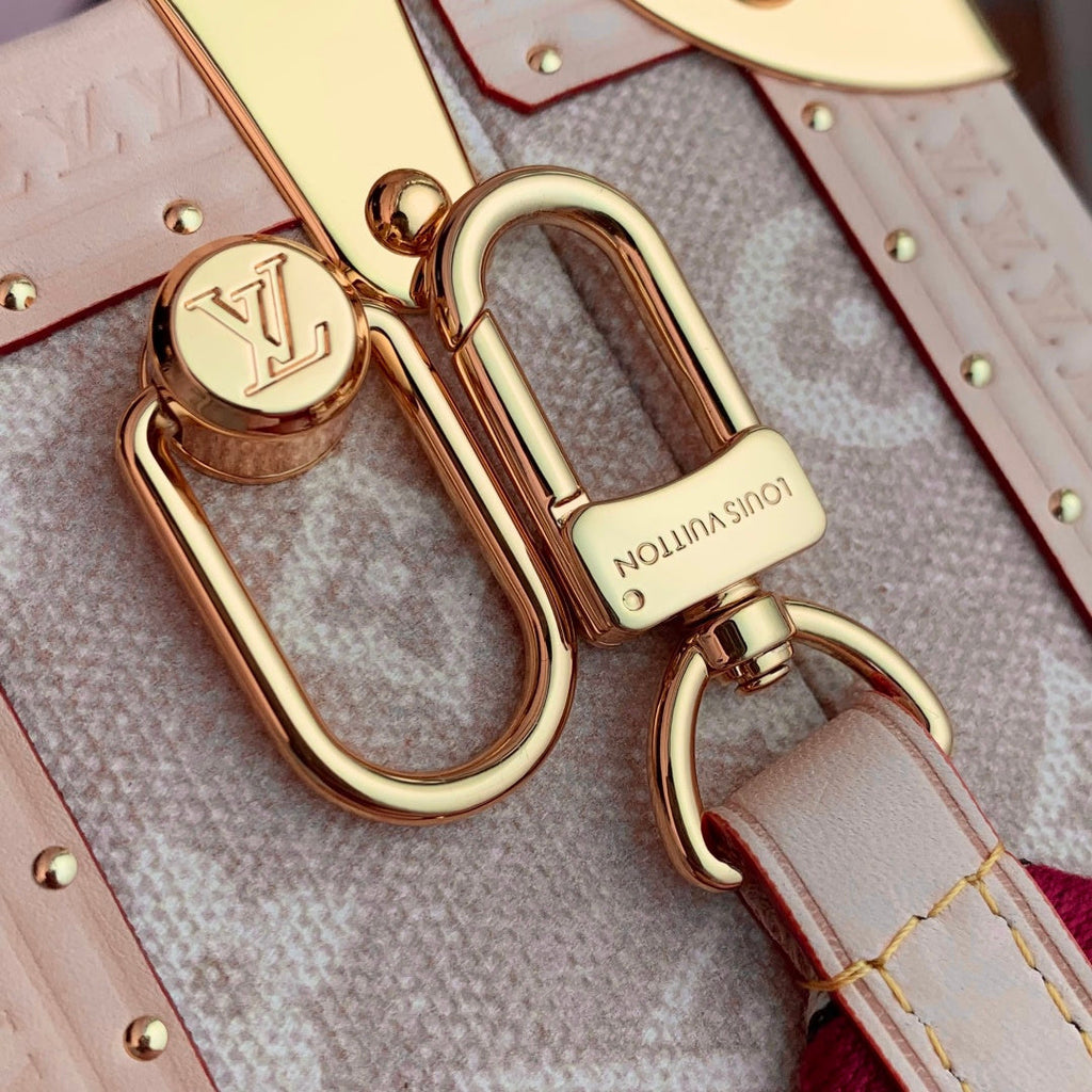 LV 2025 Petite Valise Box-Shaped Bag Beige Canvas Cowhide 346582