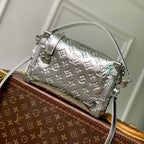 LV 2025 Side Trunk MM Bag Silver Calfskin 347376