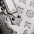 LV 2025 Side Trunk MM Bag Silver Calfskin 347376
