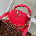 LV 2025 Capucines Bag Red Gold Taurillon Leather 347380