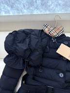 Burberry 25 Double-Breasted Slim Fit Short Down Jacket Black Polyester