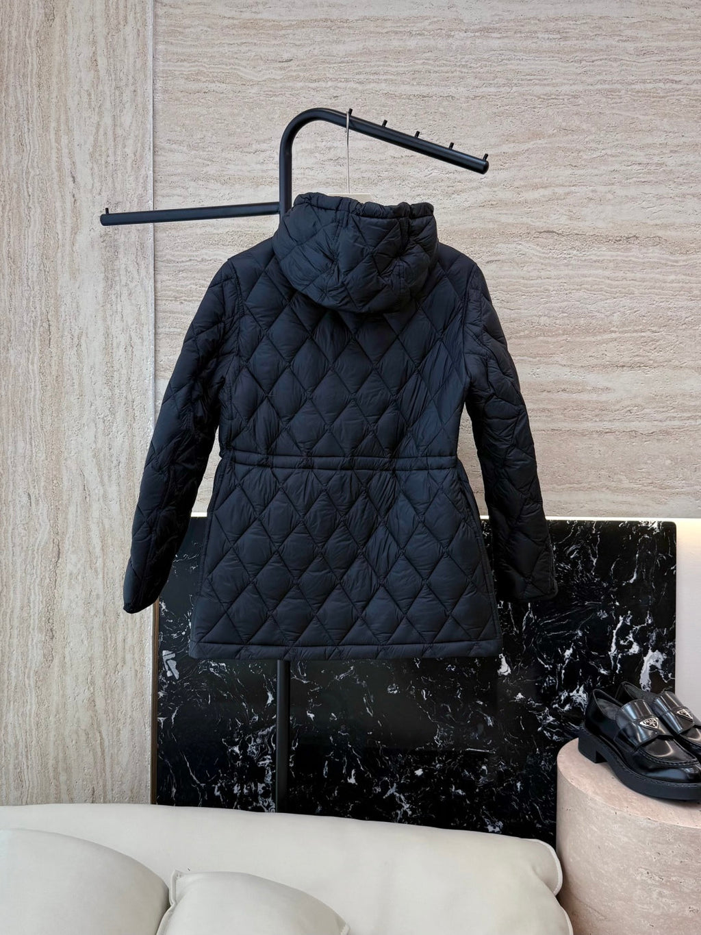 Burberry 25 Mid-Length Jacket Black Nylon Cotton