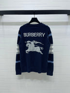 Burberry 25 Crew Neck Long-Sleeve Sweater Navy Blue Wool Cashmere