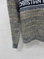 Dior 2025 Sweater Beige mix Navy Blue Wool 321296