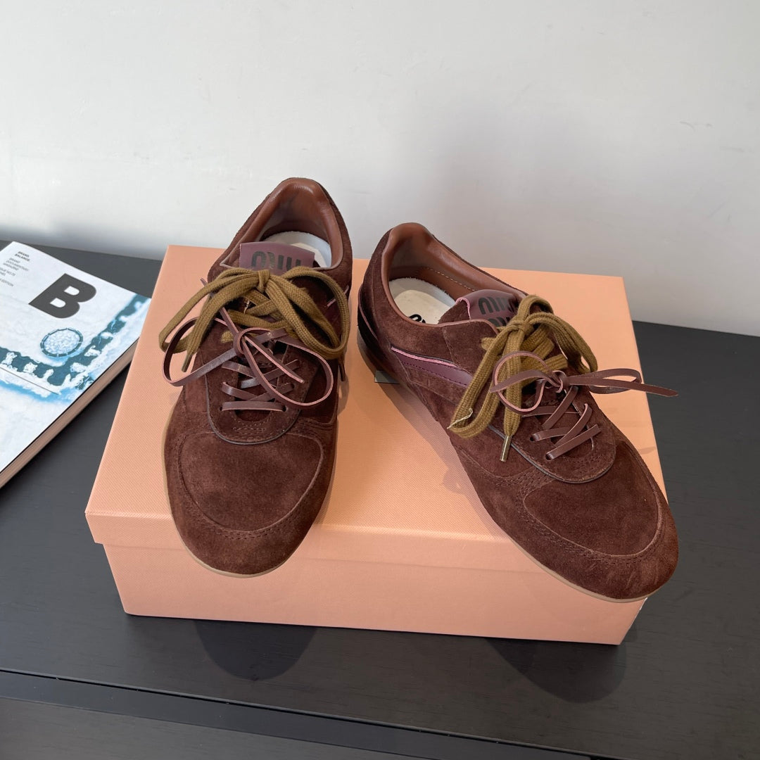 MiuMiu 25 sneaker dark brown suede 521963