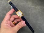 Tank Americane 20mm Gold Case Black Leather Strap